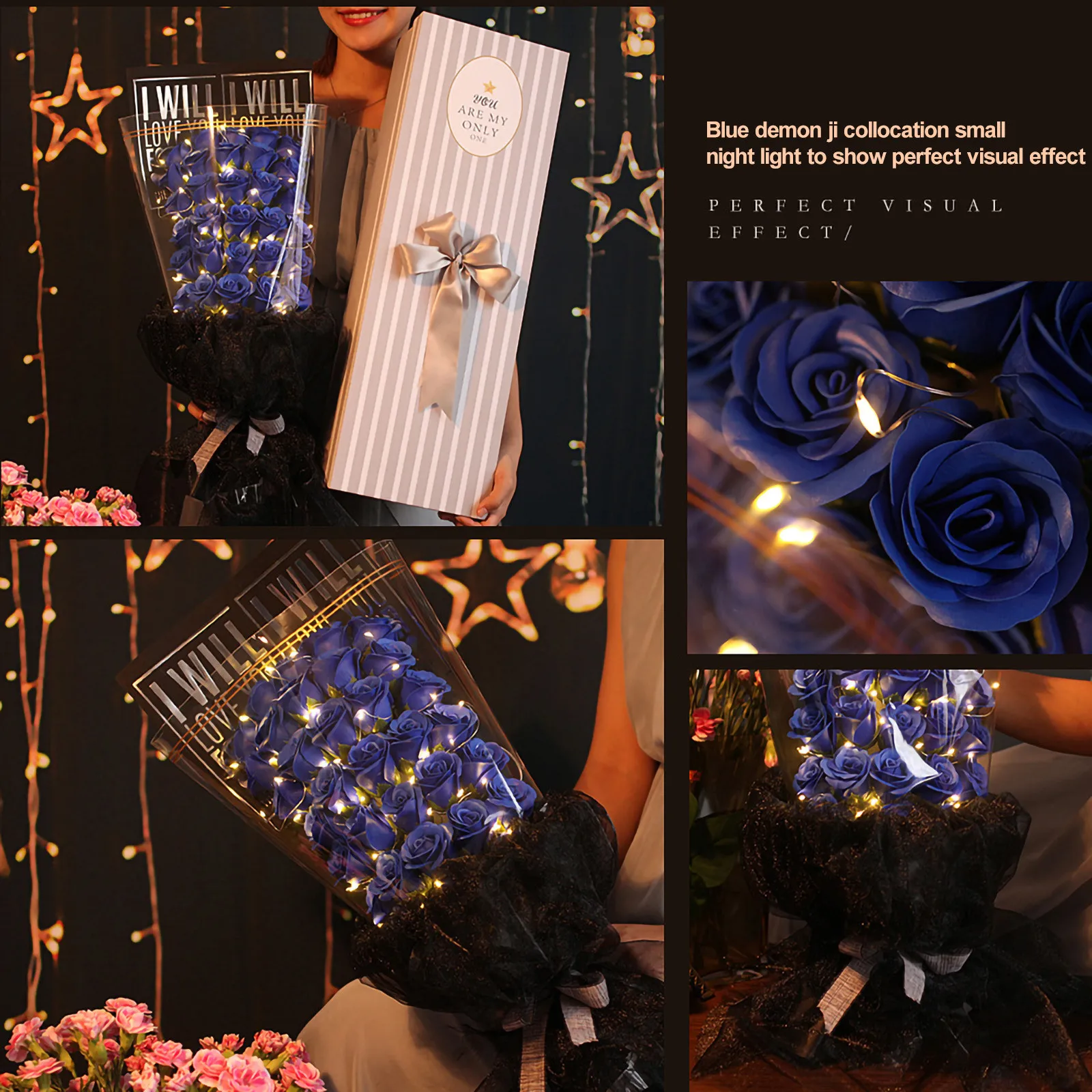 

33 Soap Flower Gift Box Valentine's Day Gift For Girlfriend Birthday Gift Imitation Fake Flower Soap Flower Soap Flower Plant