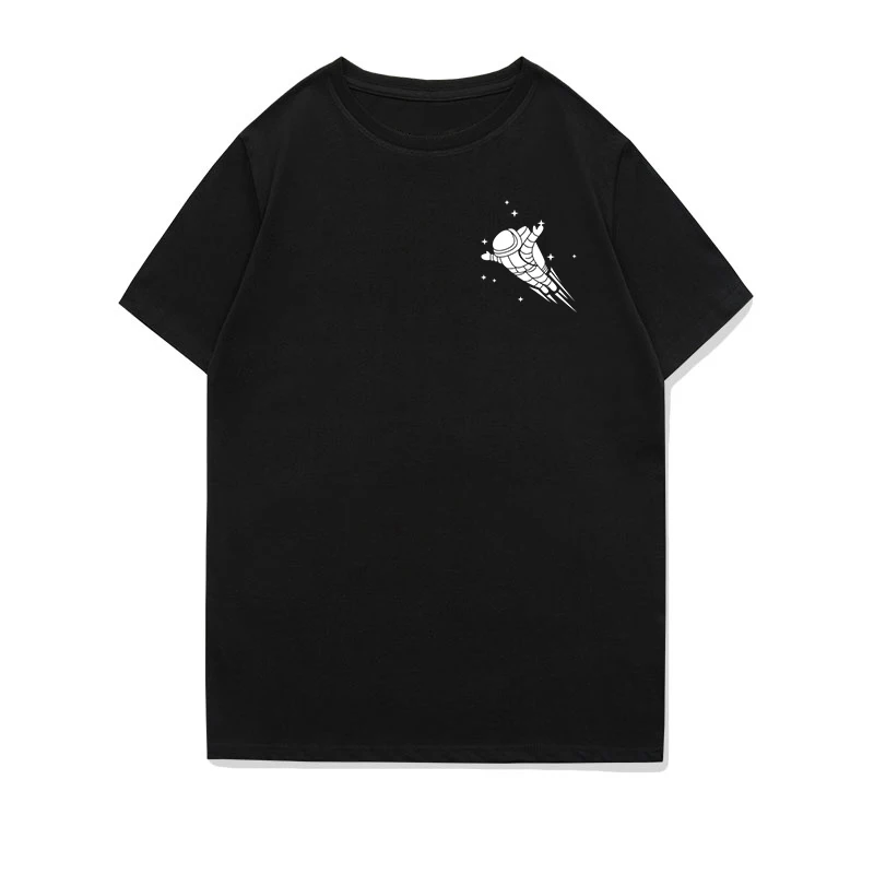 

2021 Astronaut print Cotton Men's T-shirt Short-sleeve Man T shirt Short Sleeve Pure Color Men t shirt T-shirts For Male Tops