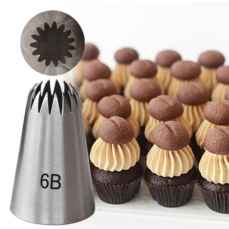 6B# Large Russian Pastry Cream Nozzles For Cakes Decorating Writing Tube Icing Piping Tips Confectionery Baking & Pastry Tools