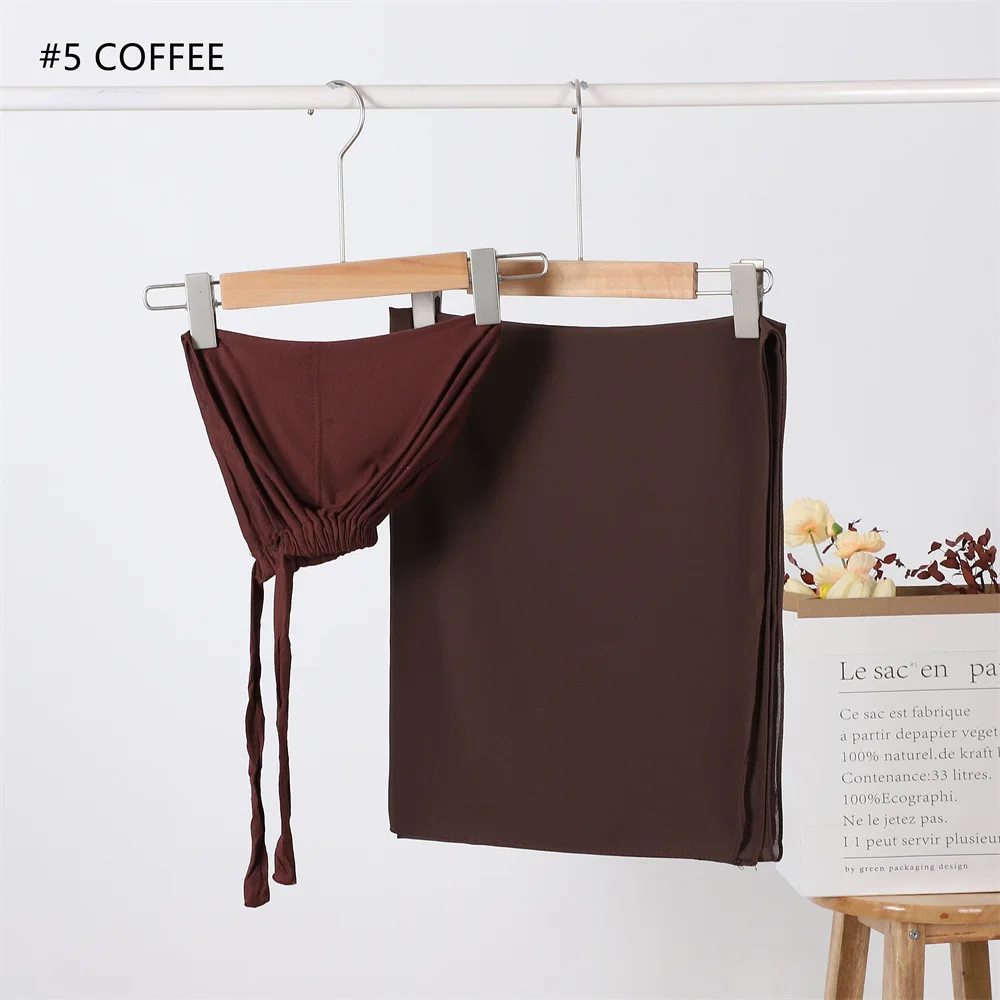 Однотонный комплект из 2 предметов женский тюрбан шифона премиум-класса длинная