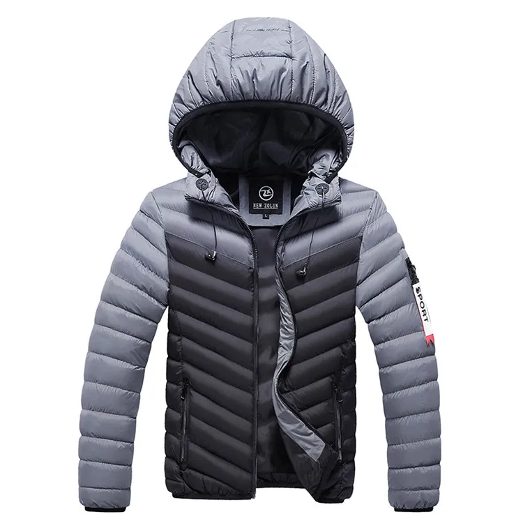 HQ993 Black ГОРЯЧАЯ Марка Куртка Мужчины Зимние Ветрозащитные Куртки Мужской Большой Размер Новое Прибытие Повседневная Тонкий Поместиться С Капюшоном Парки Мужское пальто - Цвет: HQ993 Black