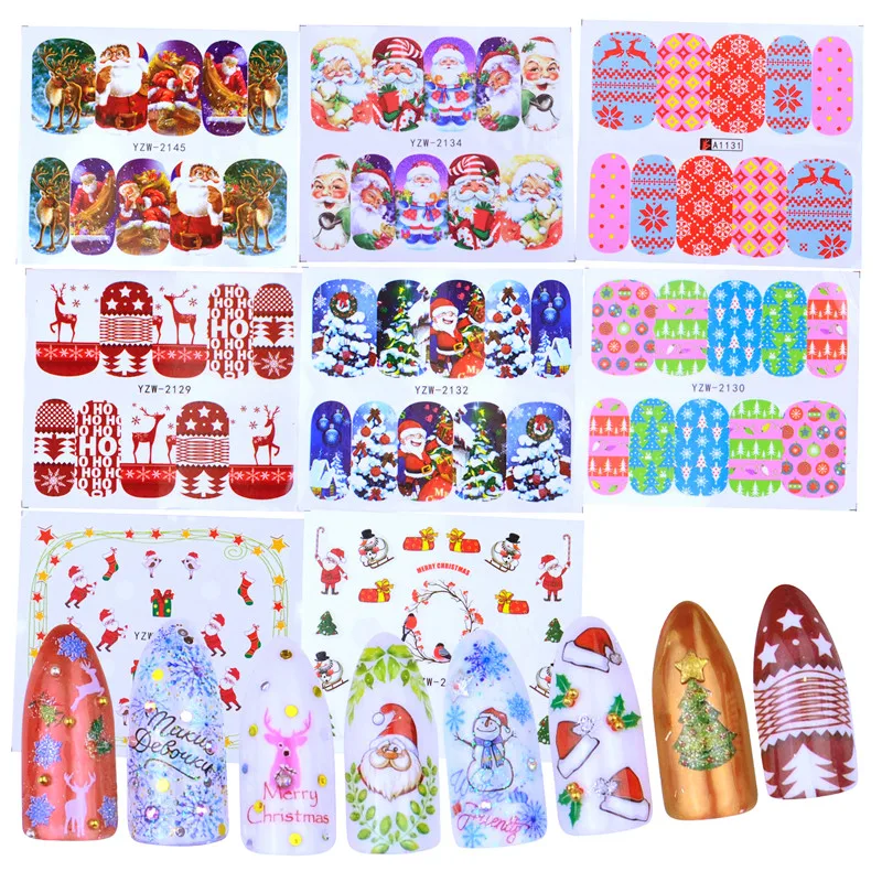 

1 Sheet Christmas Beauty Nail Sticker New Year Decals DIY Xmas Snowflake Tattoos Nail Art Decoration Gift