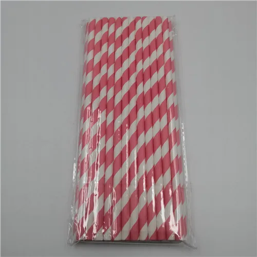 strip pink red 25 шт., бумажные соломинки в красную полоску, в виде звездочек, в горошек, в виде сердца, бронзового цвета для детей, для дня рождения, свадьбы, вечеринок, креативные питьевые соломы с нашивками - Цвет: strip pink red
