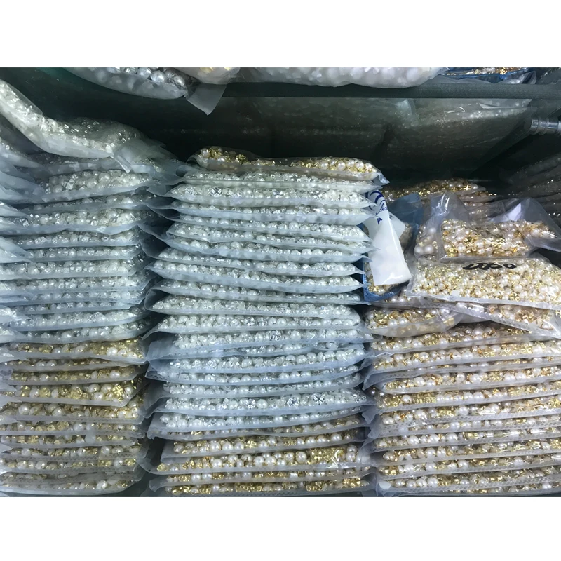 Новое поступление! Пришивные жемчужные бусины 50 шт. 8 мм стразы с плоским