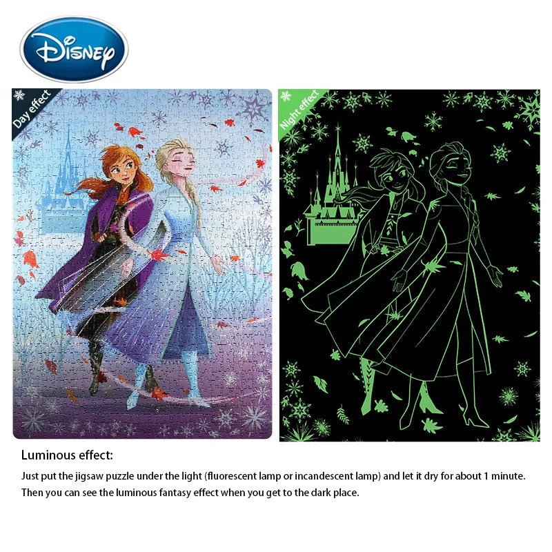 Светящийся Пазл Холодное сердце Disney 2 предмета 1000 шт. импортная скомпрессионная
