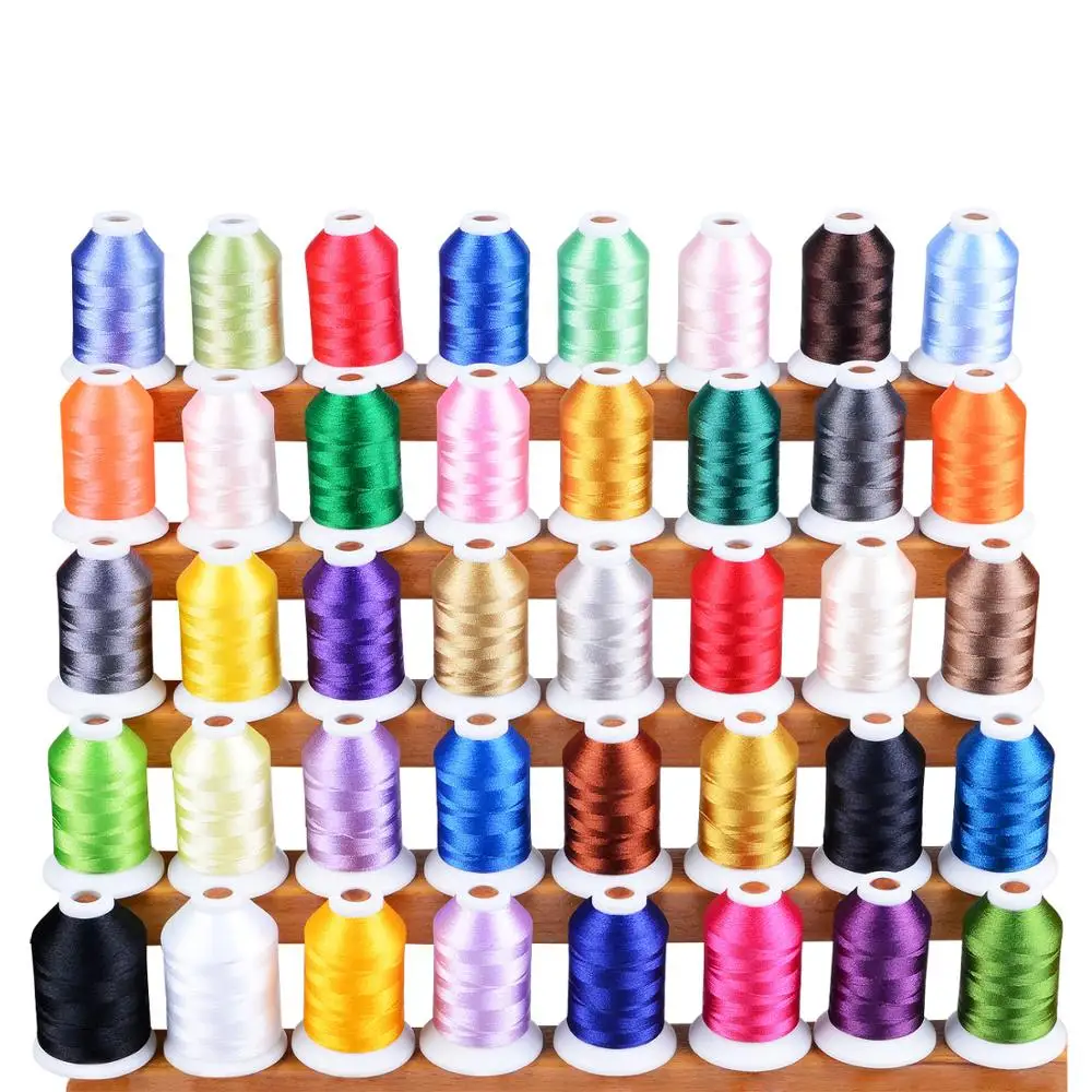 Simthread 60WT fine Embroidery Machine Thread 40 Colors Kit for Sewing Embroidery Machines as Quilting Sewing Embroidery