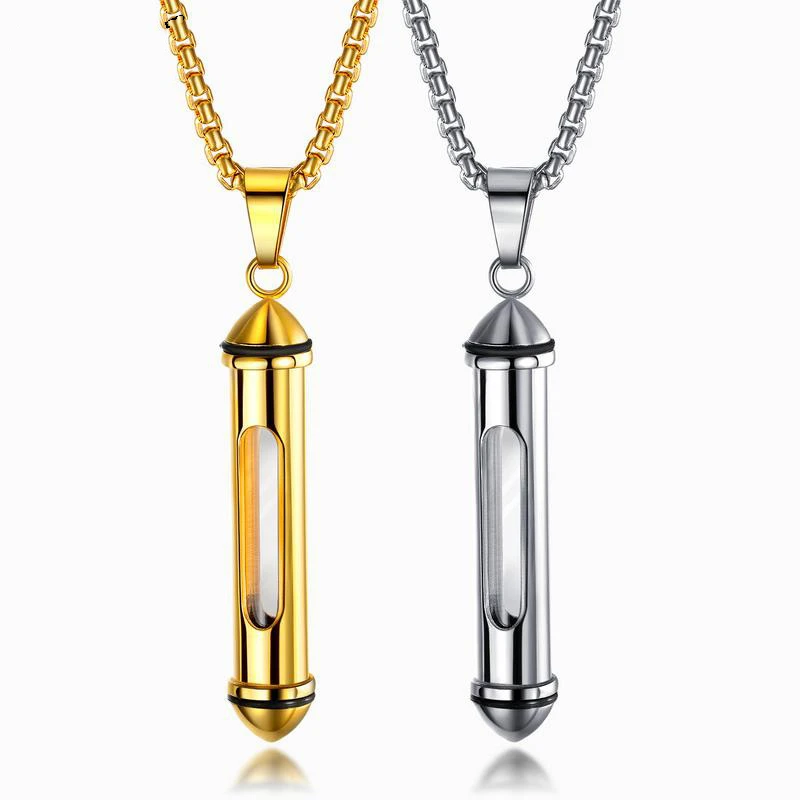 

2021 Trend Euramerican Style Men's Chain Length 55cm Men Necklace Golden Stainless Steel Jewelry Perfume Bottles Women Jewelry