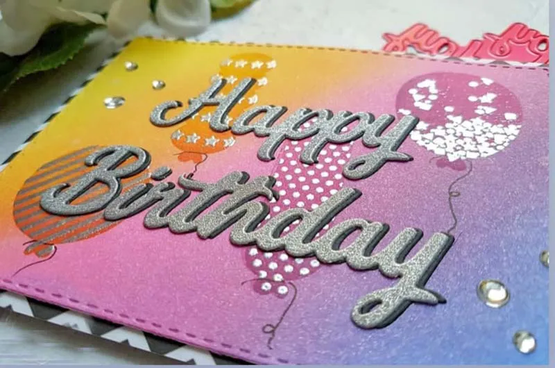 

Metal cutting dies cut die mold New happy birthday card Scrapbook paper craft knife mould blade punch stencils