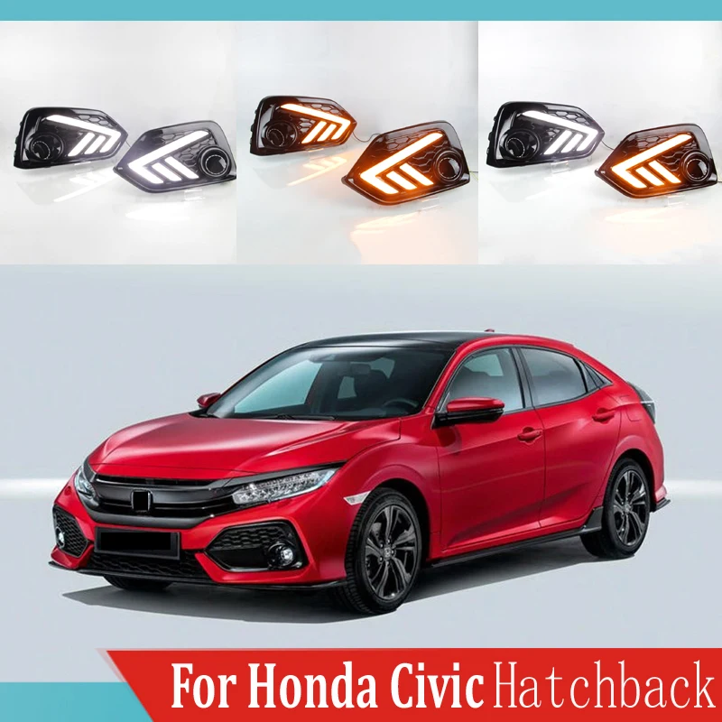 2 шт. для Honda Civic хэтчбек 2016-2018 светодиодный дневного вождения светильник DRL