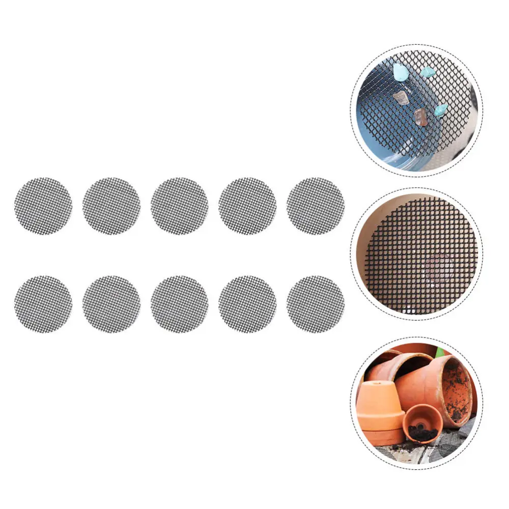 

20pcs Bonsai Mesh Drainage Screens Bonsai Pot Bottom Grid Mats Hole Mesh Pads