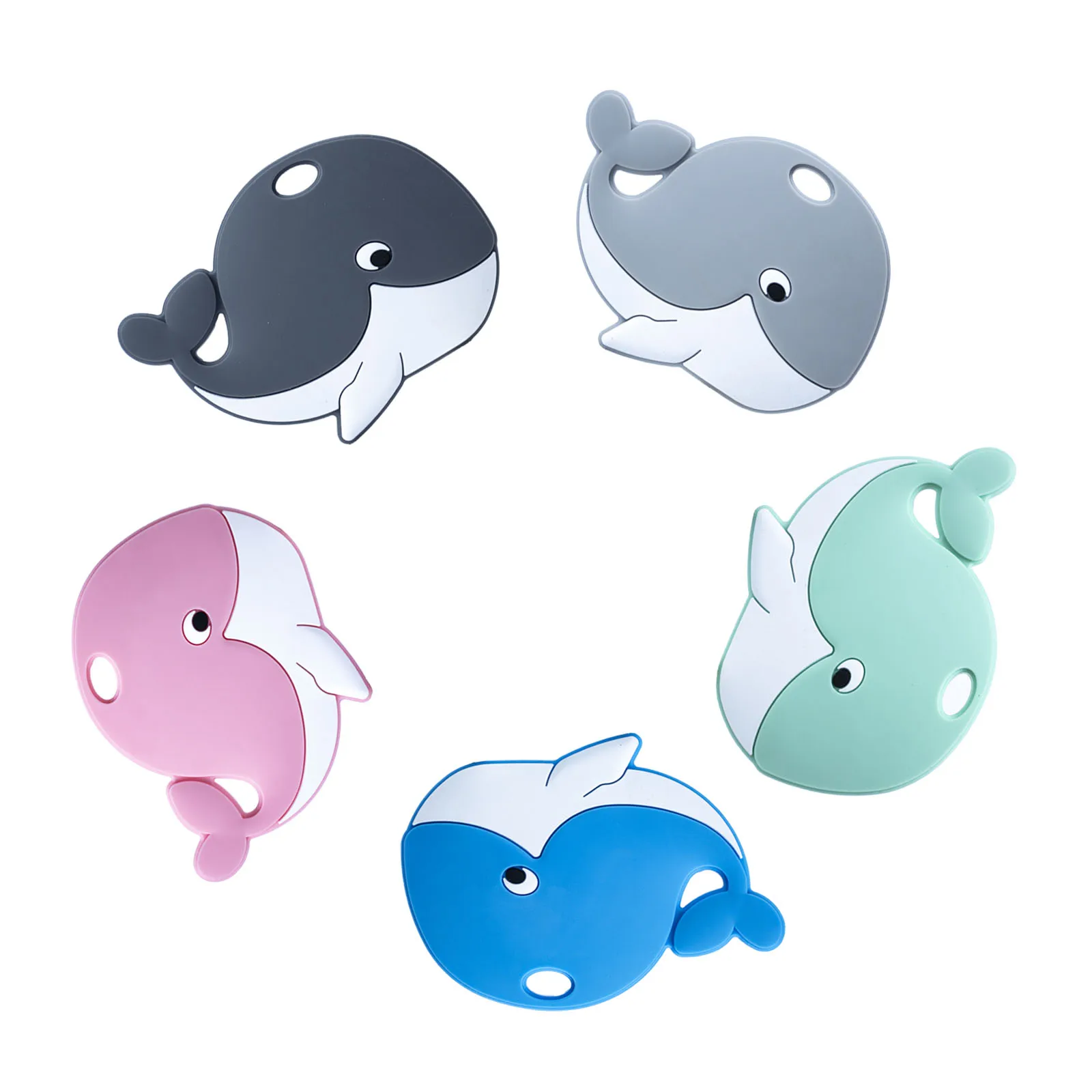 

1 PC New Cartoon Cartoon Animal Whale Baby Silicone Teether Rodent BPA Food Free Silicone Dental Care Nipple Clip Silicone Beads