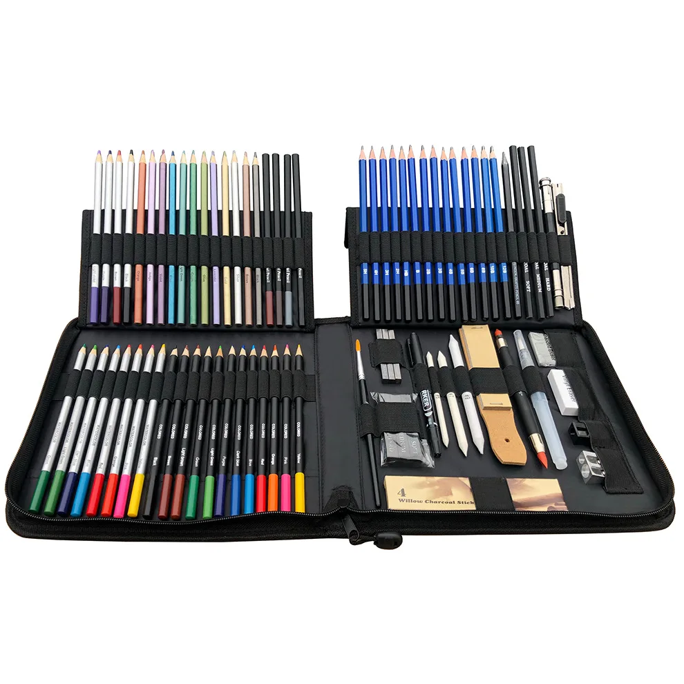 

83 Pcs Set Colored Pencil Art Set Hand-held Sketching Tools Water Soluble Colored Lead Metal Colored Lead Combination Set