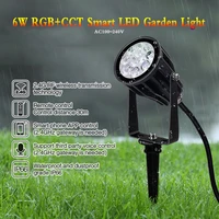 6w rgb cct smart led garden light outdoor waterproof landscape lamp ip66 for green garden can voice 2 4g wifi rf control 220v