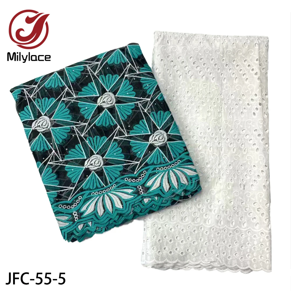 Вышитая африканская сухая кружевная ткань 100% хлопчатобумажные кружевные ткани
