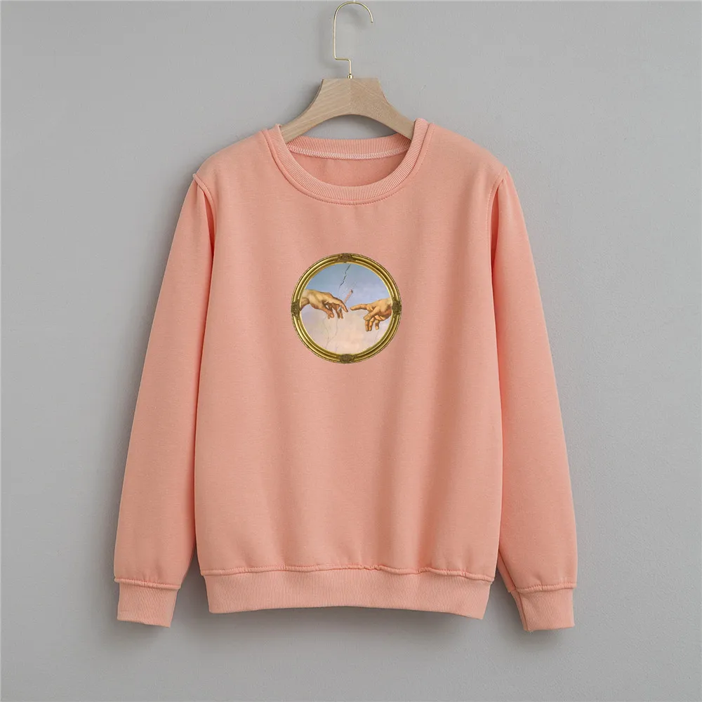 90s Clothes Vintage Style Sweatshirts Women Funny Hands Print Sweetshirt Autumn Winter Full Sleeve Hoodies Women Hoodies Casual