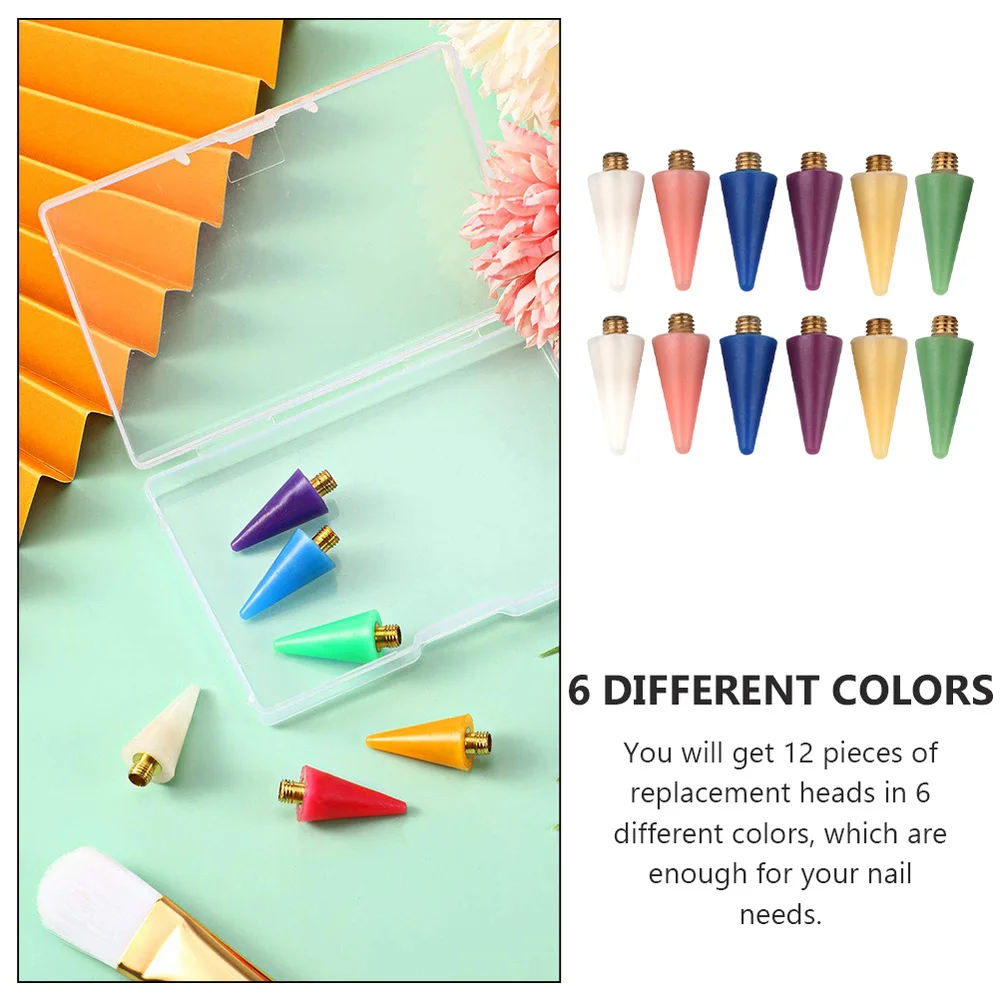 

12pcs Replacement Head for Nail Gems Rhinestones Picker Pen Nail Art Tools