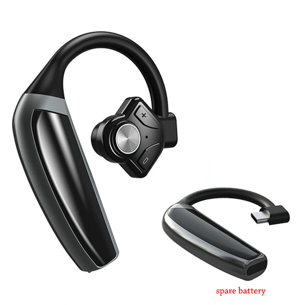

QS1 Bluetooth5.0 Earphone Two battery Bluetooth Earphone Hook Wireless Headset Handfree 270mAh With Microphone Spare Battery