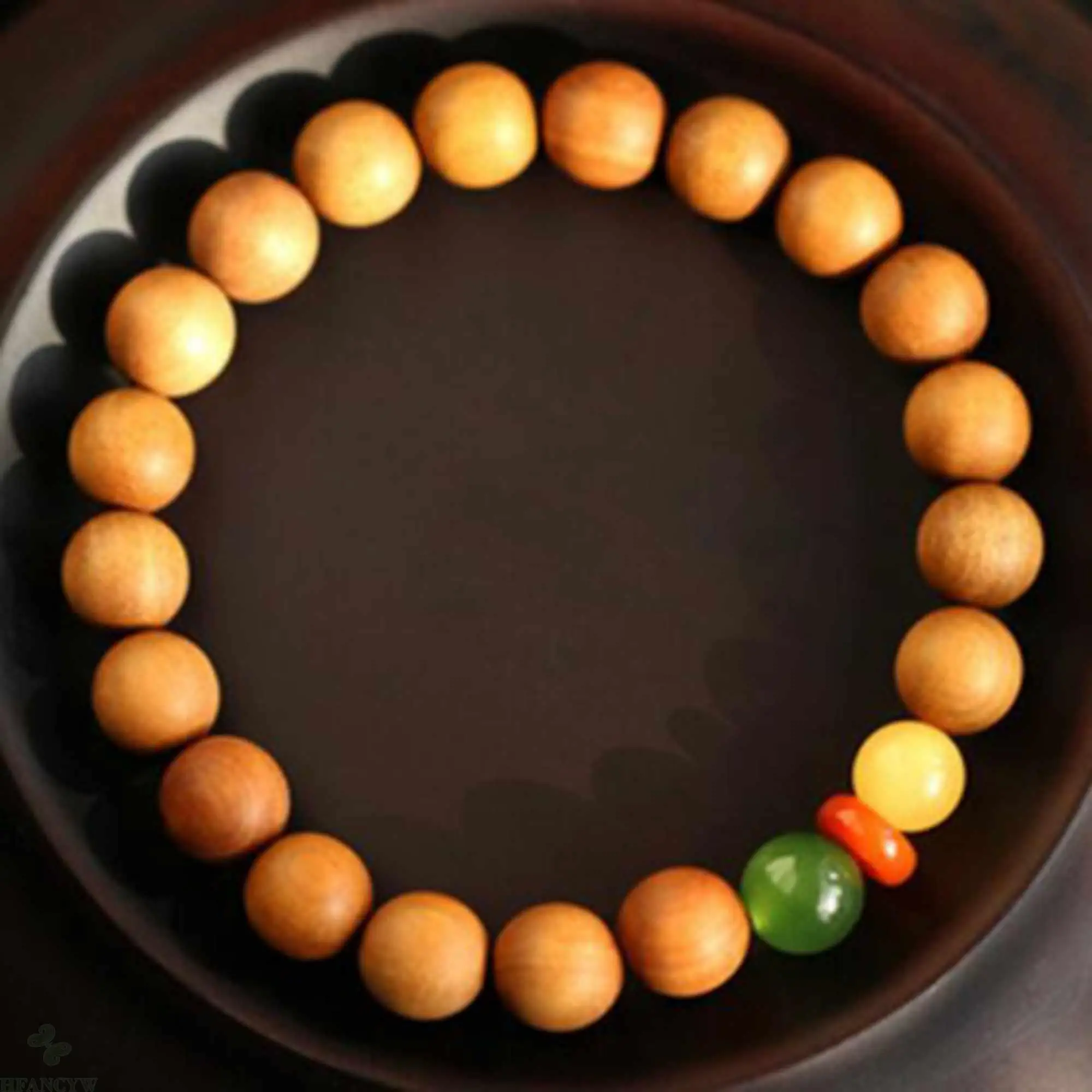

Beautiful natural Sandalwood Beeswax Green jade bracelet gift VALENTINE'S DAY Gift Mother's Day Diy Christmas Jewelry Beautiful