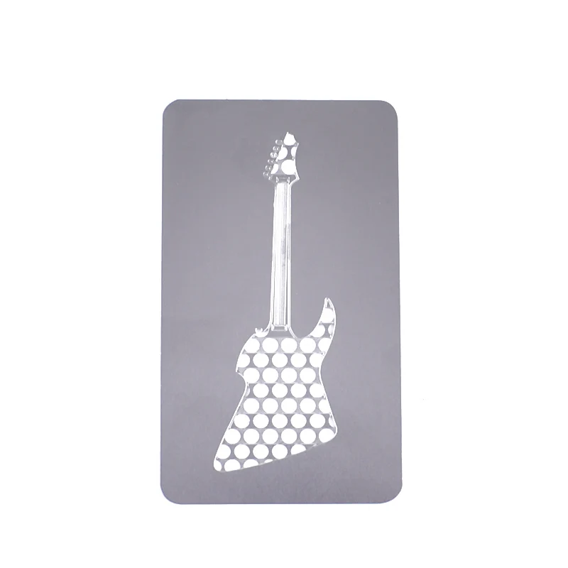 Tobacco Grinder Card Herb Weed Crusher Dry Herb Smoking Accessories Pocket Portable High Quality Stainless Steel - Color: 1pcs guitar