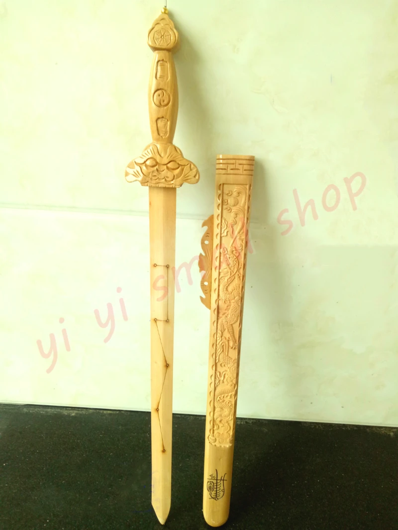 Даосские товары деревянный меч с изображением семи звезд персика резьбовой