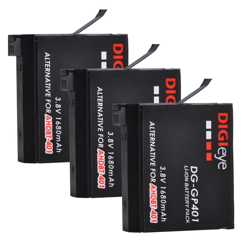 AHDBT-401 Vervangende Batterij Voor Gopro Hero 4 Zilver, Hero 4 Black Gopro AHDBT-401Action Camera Accessoires