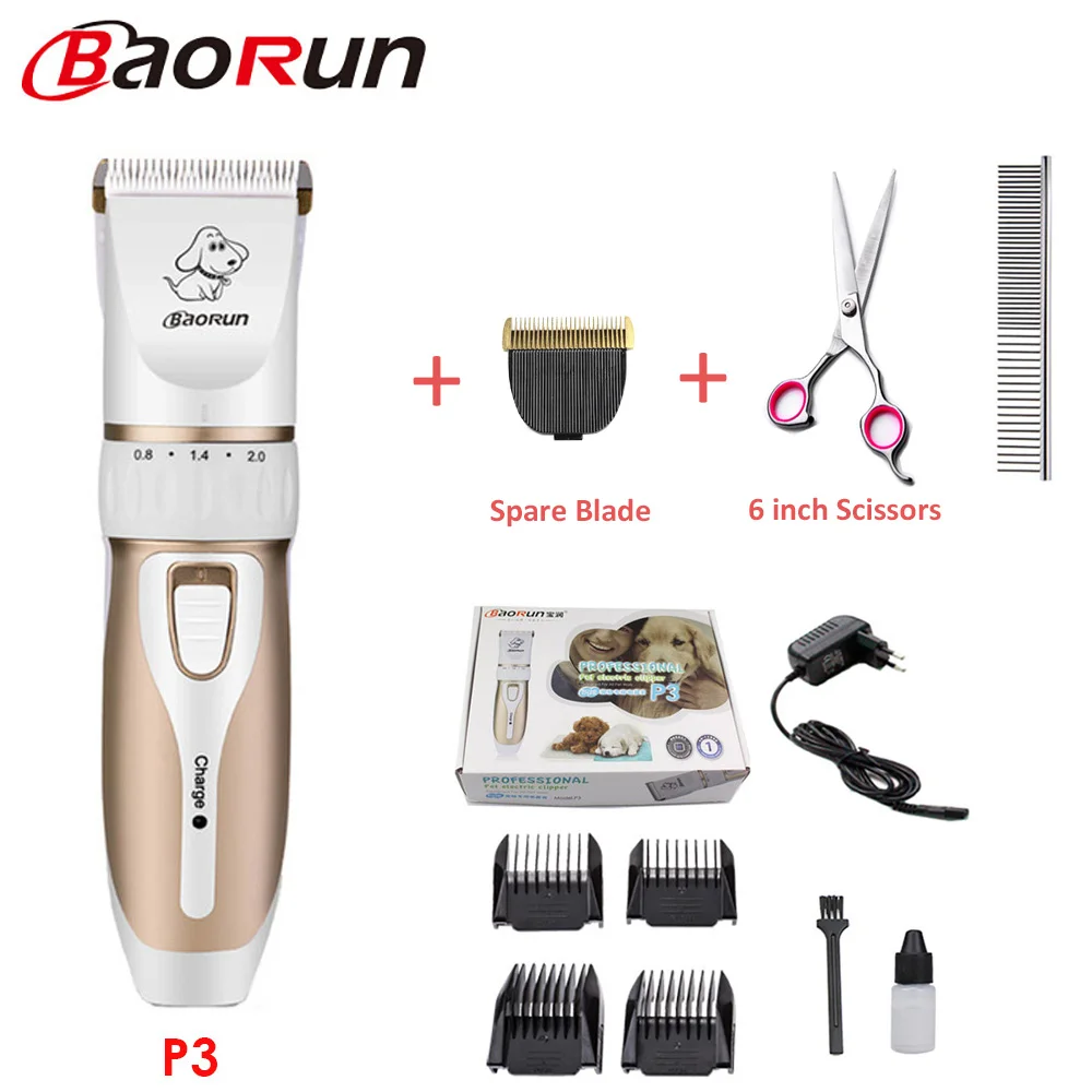 P3 KIT-A Add Blade Baorun P2 кусачки для собак, профессиональная машинка для стрижки домашних животных, кошек, триммер, набор, перезаряжаемая машинка для стрижки кошек, бритва для домашних животных - Цвет: P3 KIT-A Add Blade