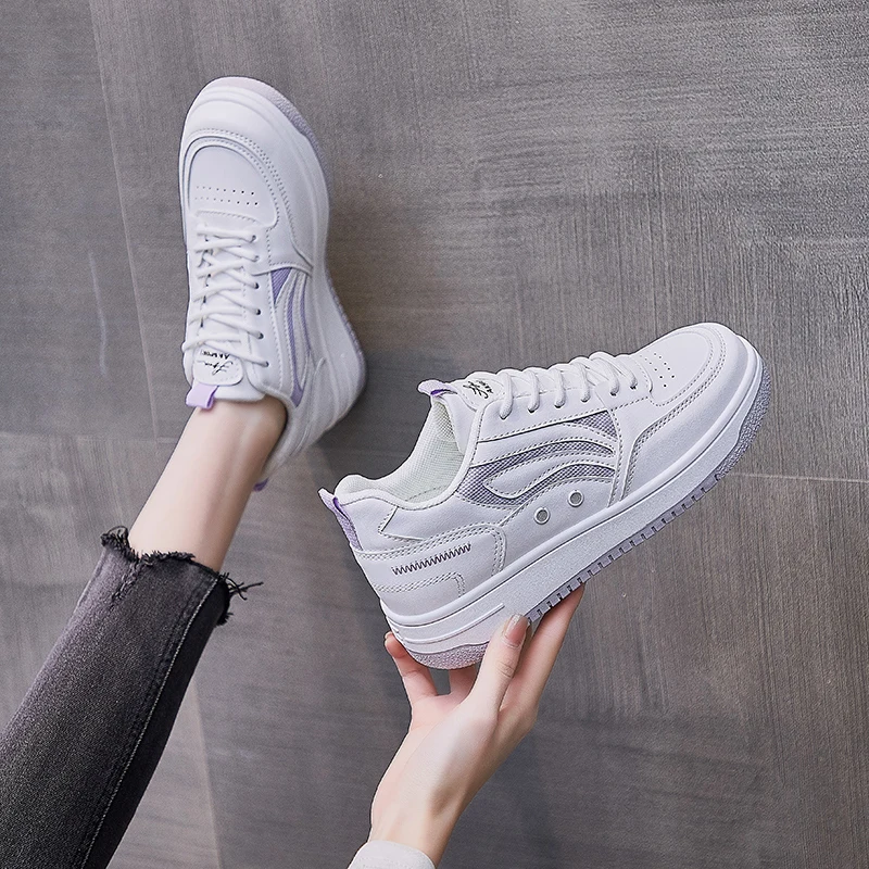 

Fashion White Sneakers Women Casual Platform Shoes 2021 Breathable Low Top Skate Shoes Zapatillas Mujer Sport Leisure Footwear