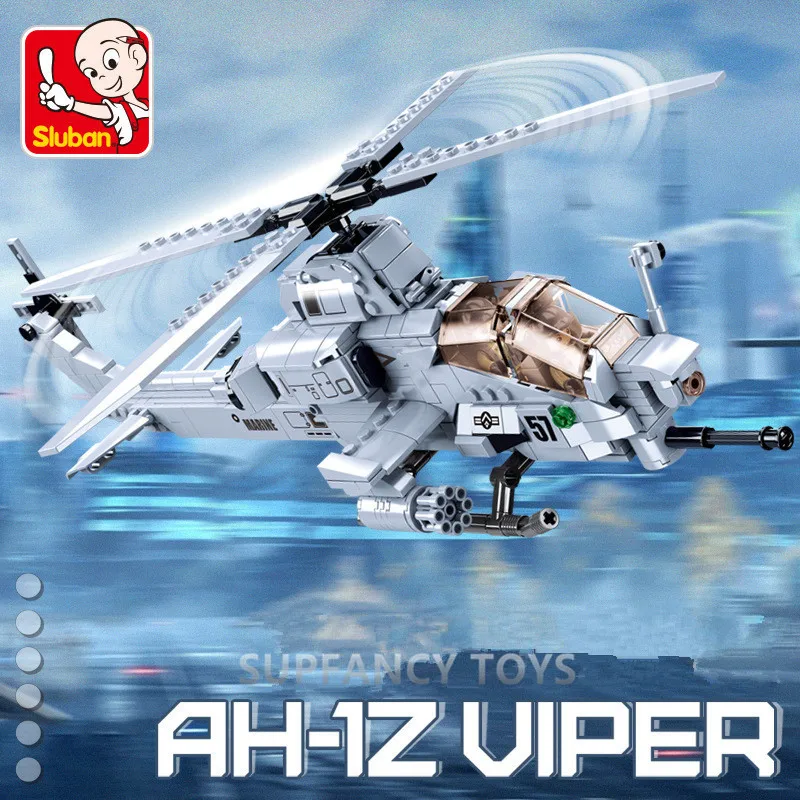

Aviation Military DIY Building Blocks F/A-18E Fighter AH-1Z VIPER Aircraft Plane War Weapon Bricks Educational Toys for Children