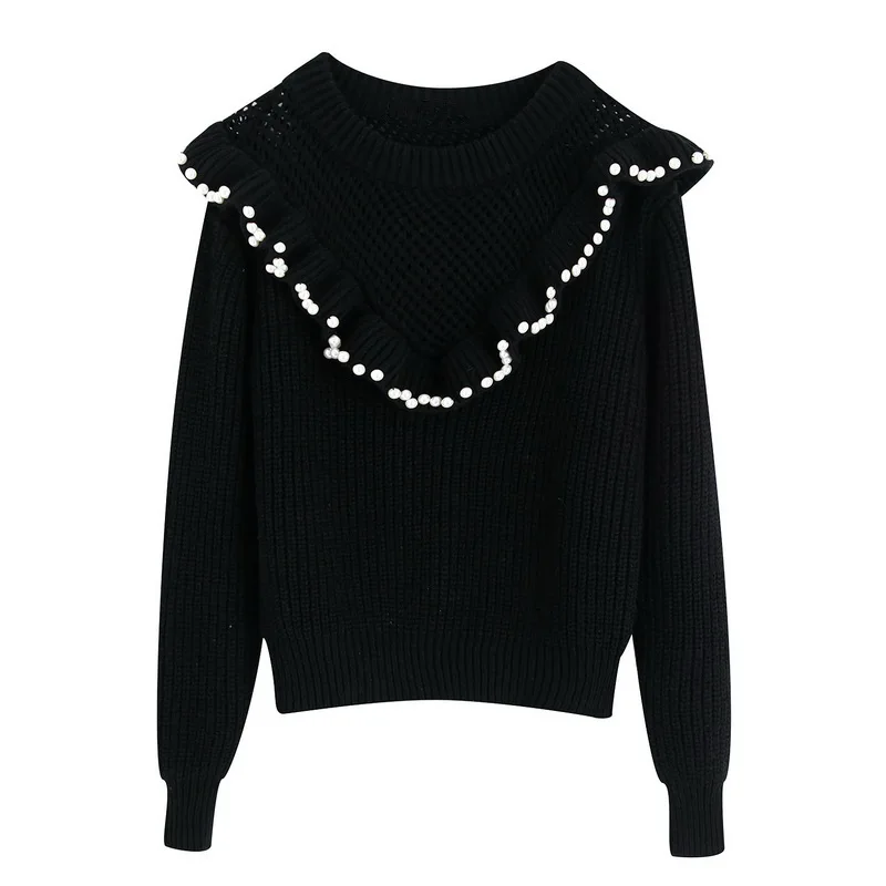 Индивидуальные женские Свитера Осень 2019 Новая мода Круглый вырез полный рукав