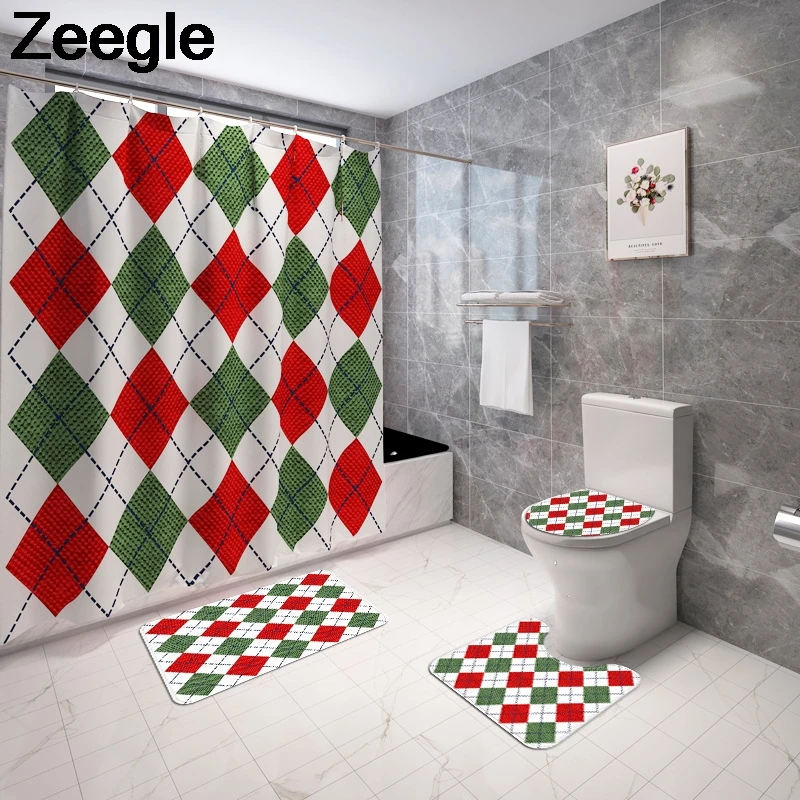 

Простой Абстрактный Коврик для ванной комнаты, водонепроницаемая занавеска для душа и коврик для ванной, домашний декоративный коврик для ...