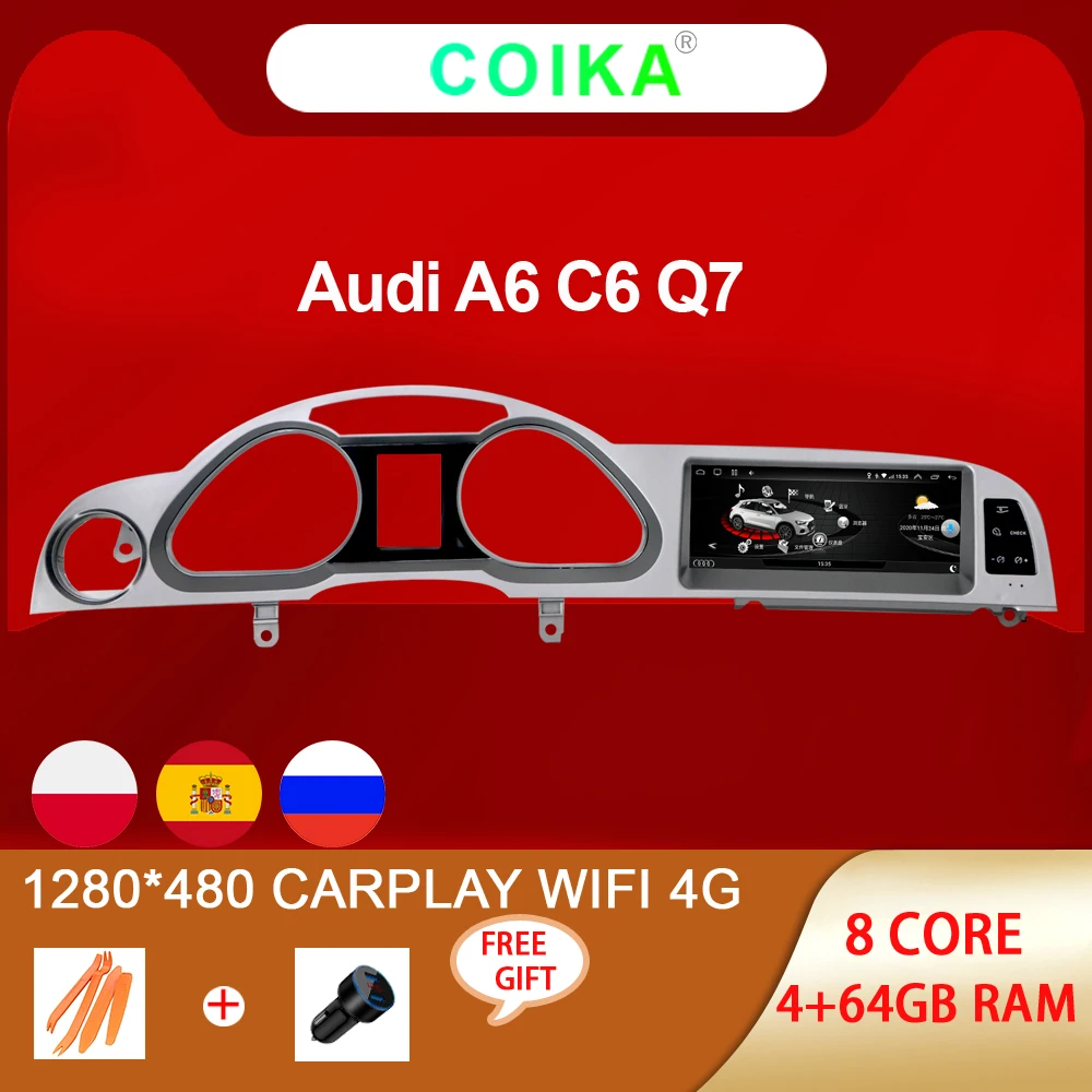 8-ядерная Система Android 10 автомобильная модель для Audi A6 C6 Q7 Wi-Fi 4G Carplay 4 + 64 Гб ОЗУ BT GPS