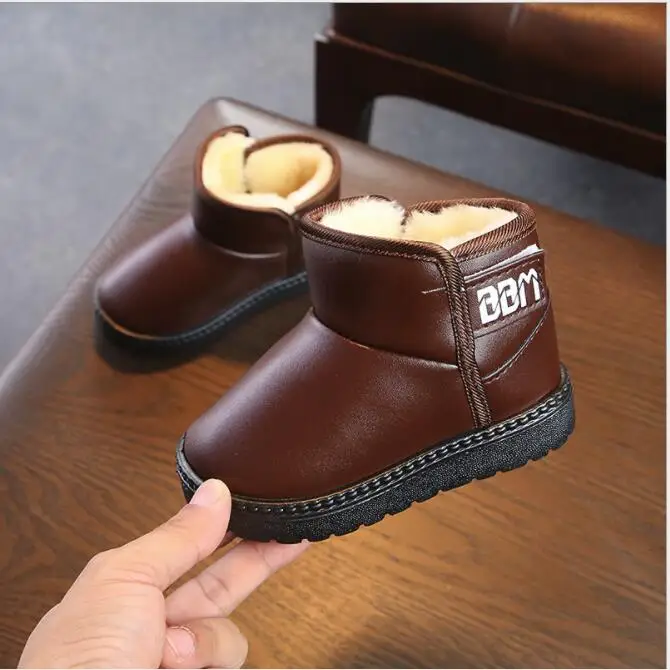 Кожа Детские ботинки обувь для мальчиков и девочек модная мягкая подошва детские