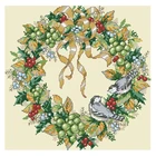 Золотая коллекция, милый Набор для вышивки крестиком, натуральный венок, Виноградная птица