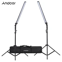 andoer photography studio lighting kit dimmable led video light handheld fill light light stand 5500k cri90 for photography