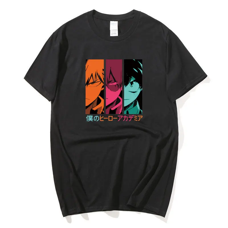 

Summer My Hero Academia Men's Summer T-shirts Midoriya Izuku College Style Boku no Hero Academia Fashion and leisure T Shirt