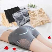 women female sexy lace mid waist safety pants ladies summer soft breathable seamless thin shorts ruffled agaric hem underwear