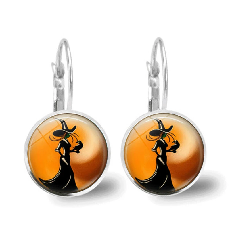 1 пара старинные серьги с подвесками Хэллоуин ведьмы 14 мм бижутерия со