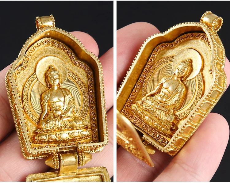 

ASIA THAILAND GRECO-BUDDHIST POCKET TRAVEL EFFICACIOUS MASCOT SAFE GOOD LUCK SAKYAMUNI BUDDHA AMULET BUDDHIST COPPER PENDANT