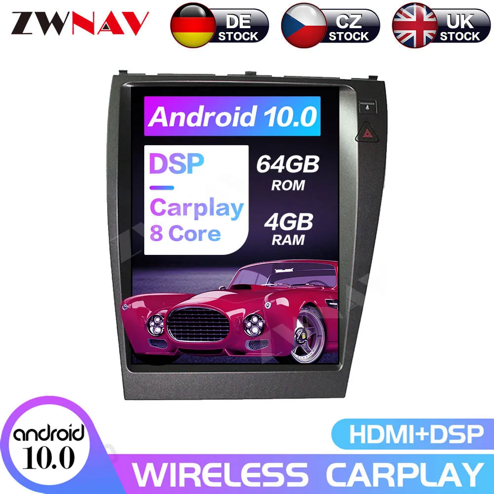 

12.1''Tesla Android10.0 PX6 4+64GB voice control Built-in CARPLAY Car Radio For LEXUS ES240 ES350 2006-2012 GPS Navigation