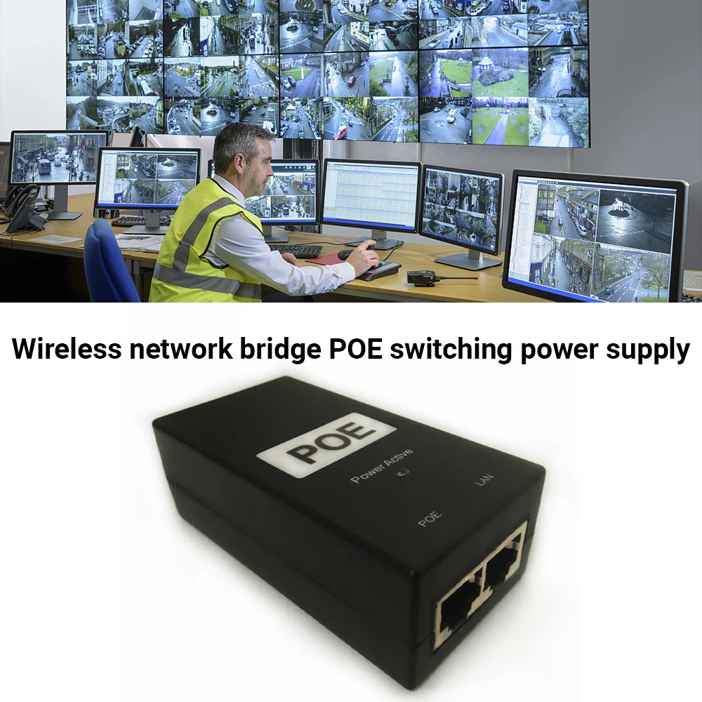 

48V 0.5A POE Adapter Injector Short Circuit Protection Ethernet Power Supply for IP Camera Phone CPE Router Monitor