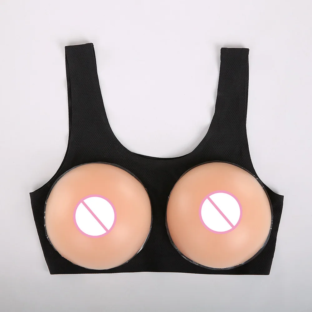 A-E Cup Silicone Breast Prosthetic Underwear Round Fake Breast CD Cross-dressing Underwear Set Fitness and Body Bra