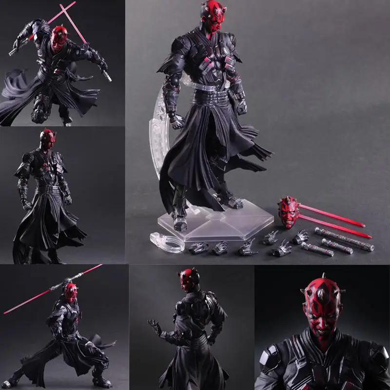 PA Star Wars Play Art 26cm with sword Katana weapon Lightsaber Figure Darth Maul Action Movable model statue deco Kid Toy Gift