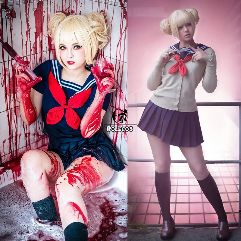 Косплей костюм ROLECOS аниме MHA химико Тога Женский для косплея с надписью Cross my body BNHA