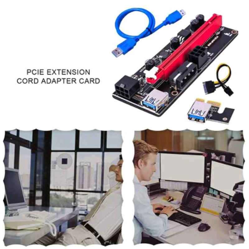 

Oci-E Adapter Card USB 3.0 Riser Cable PCI-E Graphics Card Cable Riser Card USB Extender VER009SPCI-E Adapter Cable 2PCS