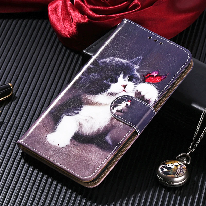 Симпатичный чехол с принтом для Honor 50 легкий кожаный кошелек чехол-книжка