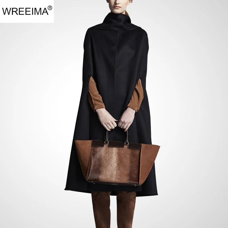 

Однотонная зимняя накидка-пончо, женская накидка, пальто, модные осенние пальто с длинным рукавом, повседневная женская офисная одежда, сво...