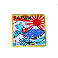 great ocean wave art embroidered iron on patch fuji mountain great japanese kanagawa wave ocean sea applique badge patch