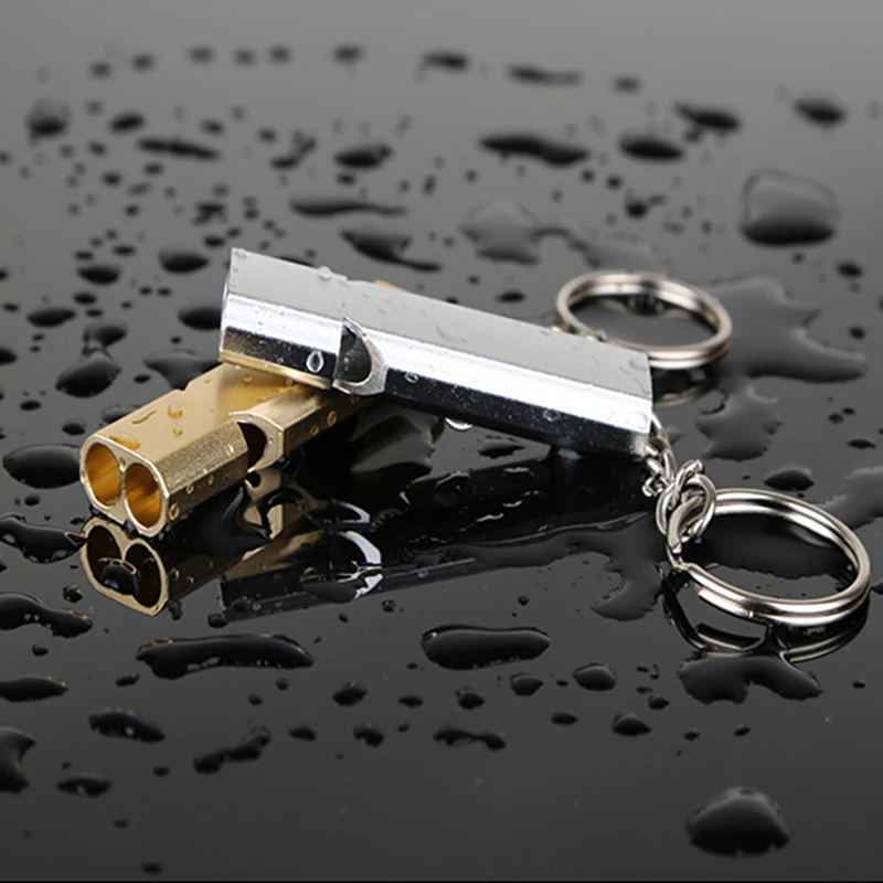 

Safe Survival Emergency Whistle Multi Tool Dual-tube Survival Whistle Portable Aluminum Safety Whistle Outdoor Hiking Camping