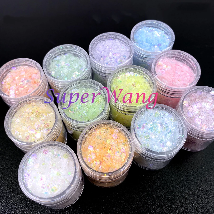 

1000g 1KG Snow Crystal Nail Bulk Glitter Powder Sparkly Ice Chrome Flakes Reflective Sequins Nail Art Decoration