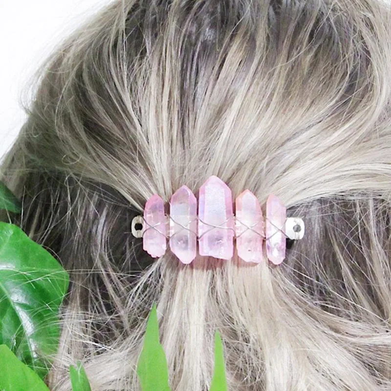 

Wedding Hairpin Hair Comb Bohemian Headress Crystal Boho Bridal Quartz Crystal Mystic Hairwear Crystal Headpiece Accessories